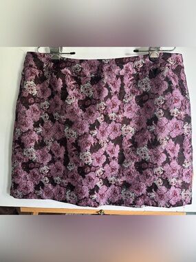 ARULA Pink Floral Jacquard Mini Skirt